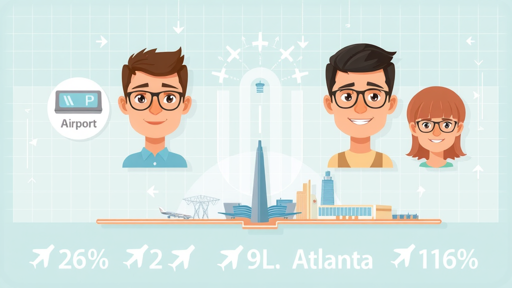infographic of airport terminals and Atlanta landmark showing movement and visitor statistics, comparison of Hartsfield-Jackson Atlanta International and city’s most visited attraction