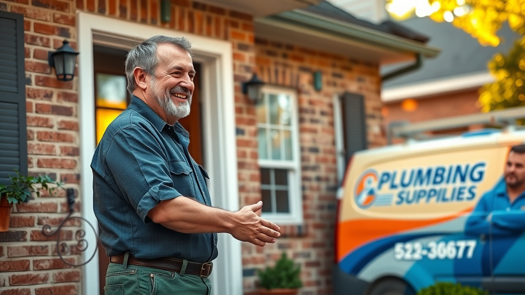 Satisfied Covington family welcomes trusted plumbing professional at home