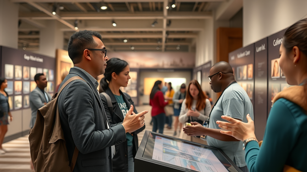 Visitors at Atlanta History Center, engaging with interactive exhibits and storyboards