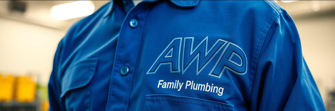 AWP Anthony Wimpey Plumbing shirt logo for family plumbing business in Covington