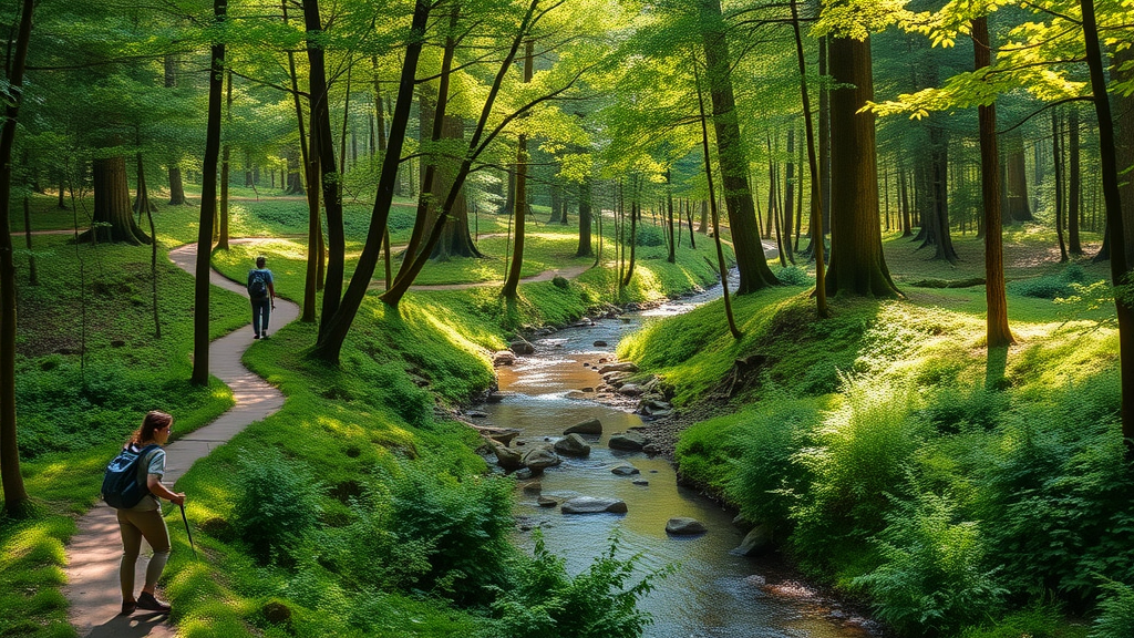 Tranquil Cascade Springs Nature Preserve with forest trails and streams, hidden gem in Atlanta