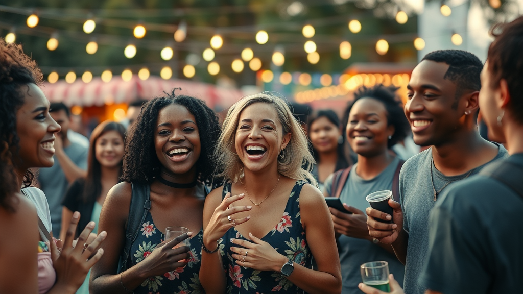 Vibrant local festival with diverse Atlantans in creative outdoor market; experiencing hidden gems in Atlanta